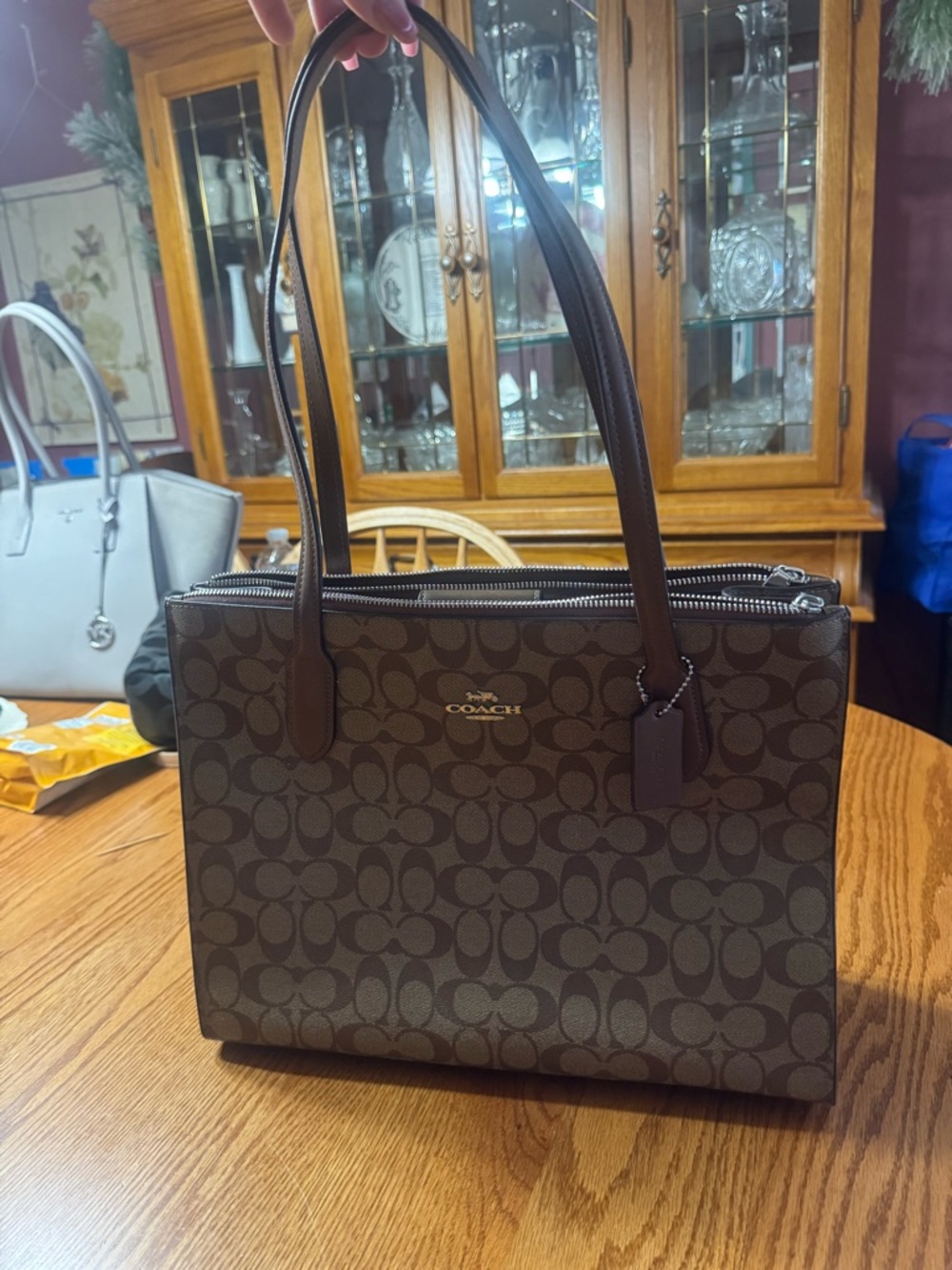 Coach Brown Signature Monogram Tote